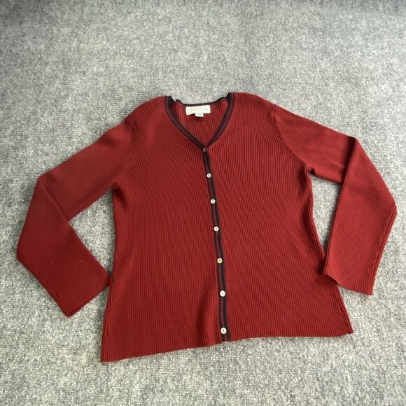 Casual Corner Annex Sweater Twin Set Womens PM Red Maroon VTG 2-Pc Knitwear - Picture 3 of 16